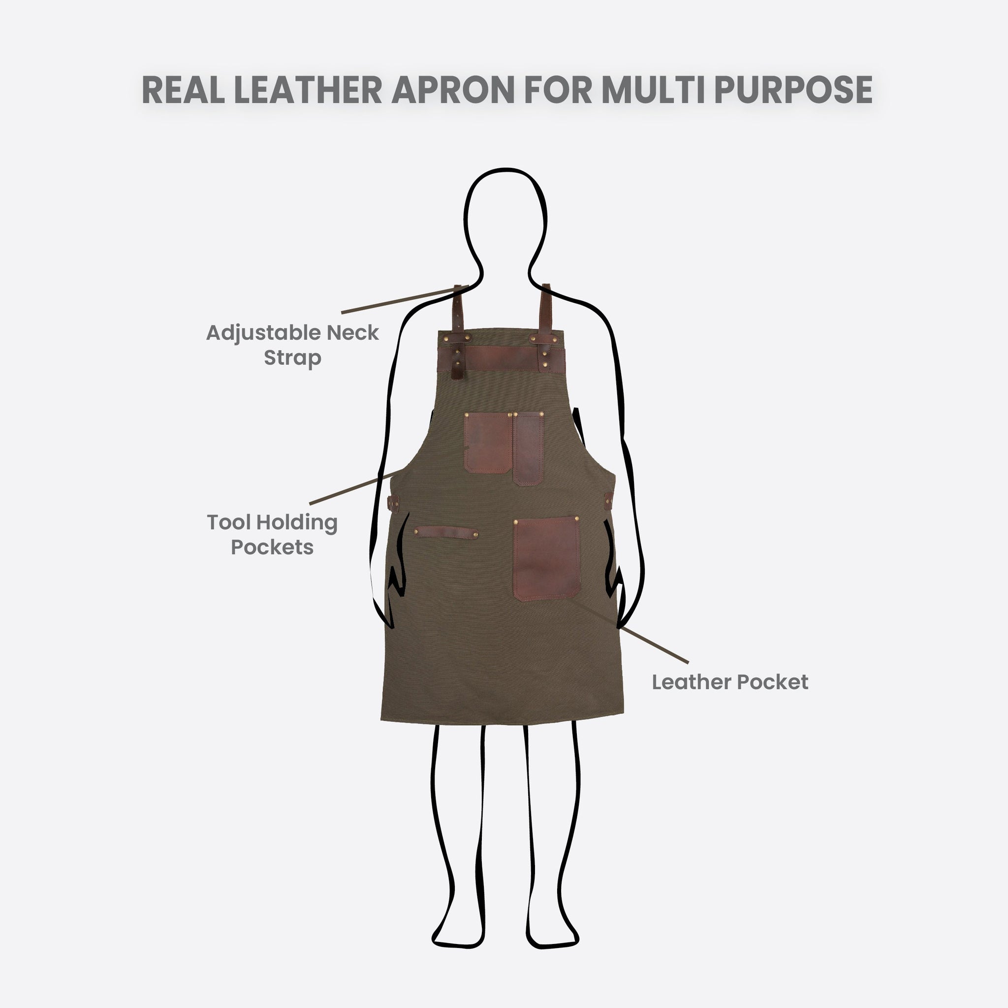 The Hertfordshire Green Canvas Apron