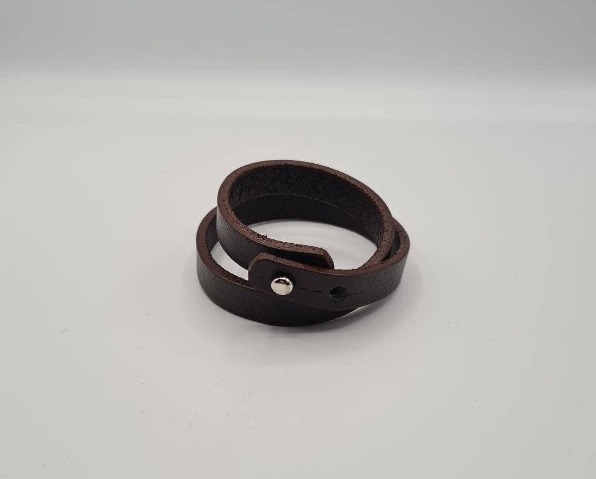 City of London Leather adjustable Double String Wristband