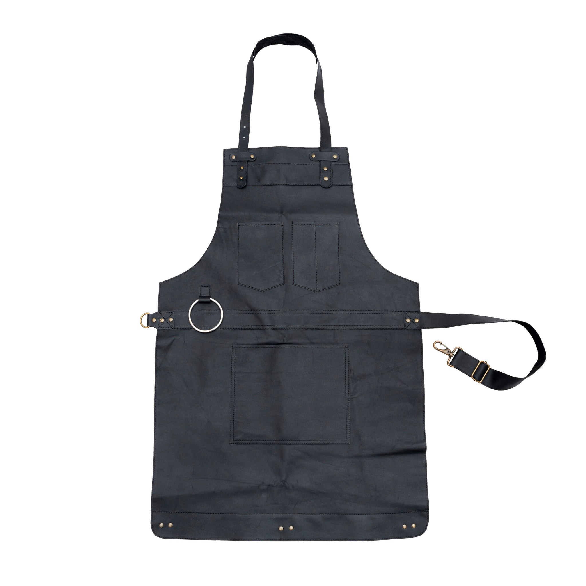 The Northumberland Black Full Grain Leather Apron